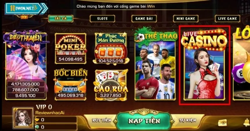 iWin cung cấp kho game vô cùng đa dạng và phong phú